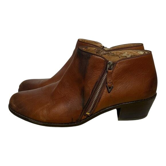 Vionic Brown Leather Side Zip Ankle Booties Women's Size 10 Orthotic Shoes - Picture 3 of 8